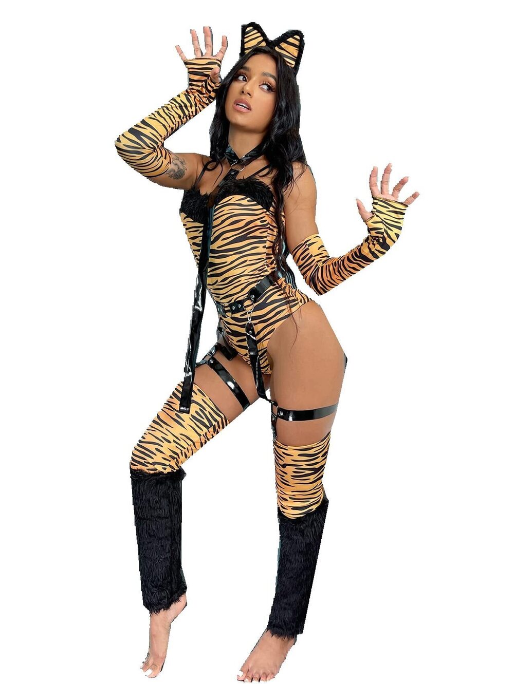 9647 Sexy Lingerie Costume Leopard Print Anime Cosplay Bodysuit Naughty